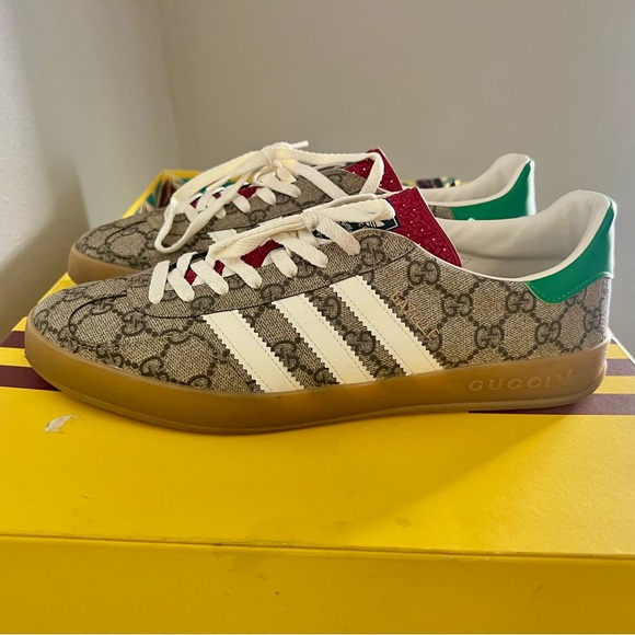 Adidas Gazelle X GG Beige Monogram - Size: US (11.5) - Picture 2 of 7